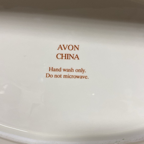 Vintage Avon China Oval Spring Easter Flowers & Duck Tray Gold Trim with Handles - Picture 4 of 5